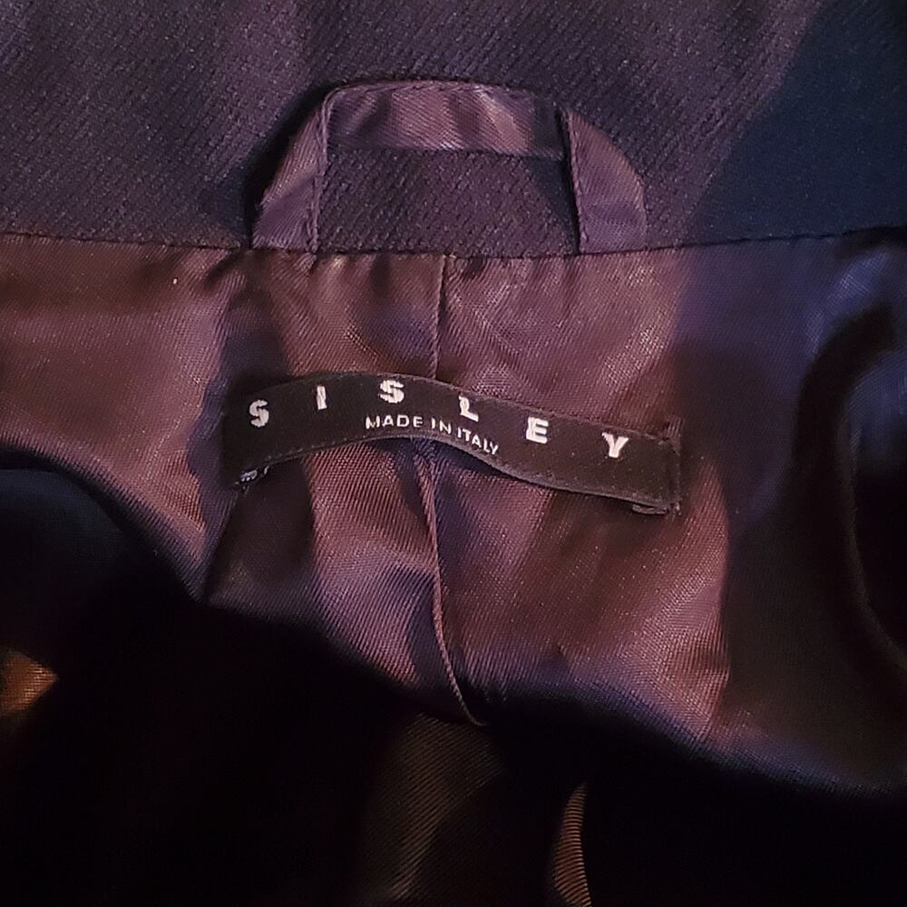 Sisley Vintage Black 4 Button long line blazer jacket Size 40 EU Great condition - Picture 10 of 10